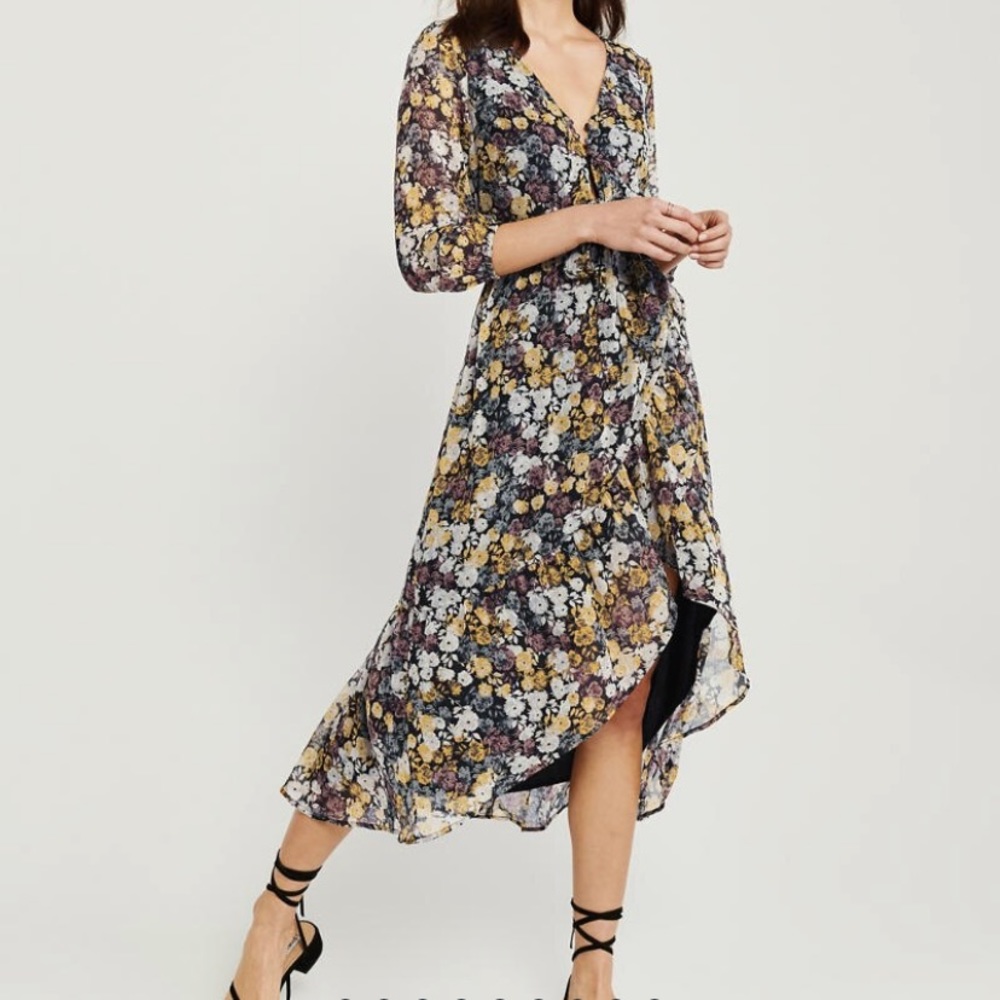 SOLD Abercrombie & Fitch Floral Midi Dress NWT - Picture 1 of 8